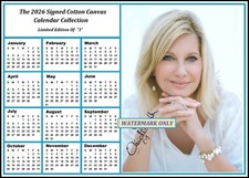 Olivia Newton John, Signed, 2026 Cotton Canvas Calendar - Limited Ed Of 3 (ON-1)