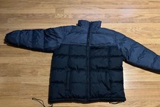 Eisennegger  Men’s black and Blue puffer  Hooded jacket - Size Large L Vintage