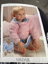 Sirdar 3929 Child Baby  Knitting Pattern Wool Snowflake Cardigans 18-28”