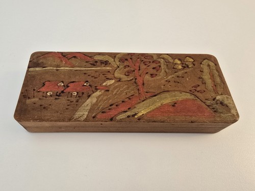 Vintage hand painted wooden - hand,