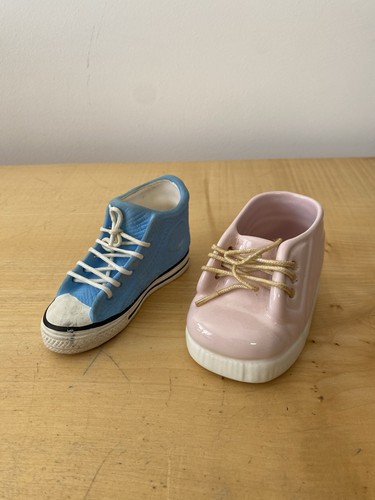 Vintage ceramic shoes - ceramic, pink