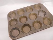 Vintage Twelve Hole Jam Tart Mince Pie Tin Baking Tray Cup Cake