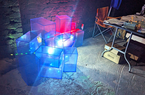Blue clear acrylic display - blue,
