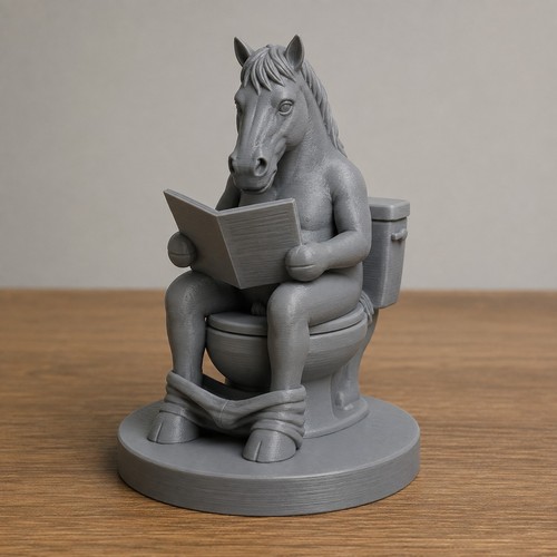 Funny horse toilet statue - funny,