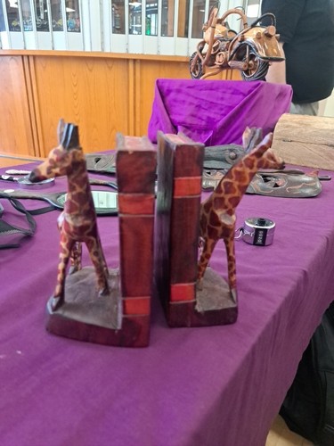 Wooden bookends hand carved - bookends,