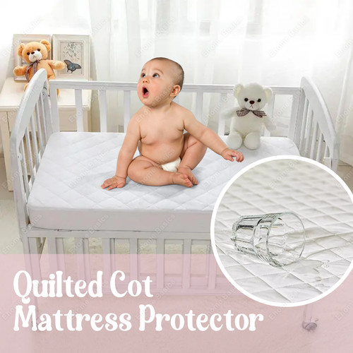 Quilted cot mattress protector - quilted,