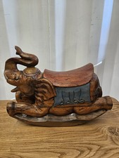 Carved Wooden Elephant Rocker