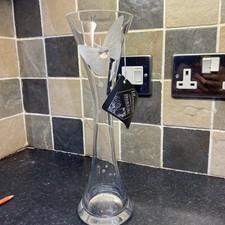 Swarovski Diamond Collection Part Glass Vase 30cm Tall Made In Poland- Rare