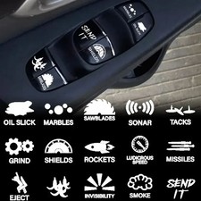 1 Sheet Creative Sticker Car Dashboard Button Switch On Off Self-adhesive Decal
