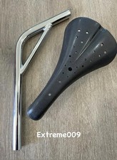 Viscount Dominator Seat Bmx Hard Shell BLACK with Laid Back Seat Post 25.4mm 7/8