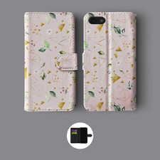 FLORAL ROSES SHABBY CHIC VINTAGE FLOWERS LEATHER WALLET PHONE CASE FOR IPHONE