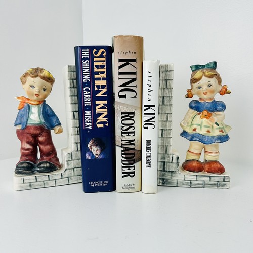 Hand painted bookends mid - painted,