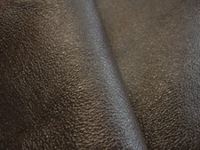 Dark brown coated grained leather 1.3mm 19" x 18"  2.3+ sq ft  *BR281