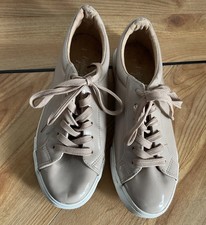 Beige Nude Patent Lace Up Shoes / Trainers Ladies Size 8/42 By George Asda
