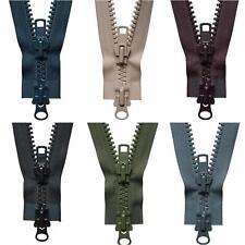 YKK Heavy Duty Two Way Open End Plastic Zip #8 Weight Zipper Chain 6 Cols 4 Size
