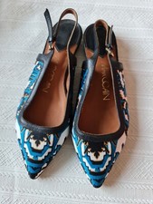 Marc Cain vero cuoio flats blue/ multicoloured, made in Italy, EUR size 36