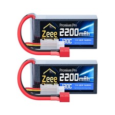 2x Zeee Short 2S Lipo Battery 7.4V 2200mAh 130C T Plug for Car Boat Racing Model
