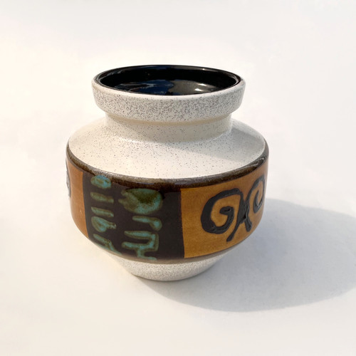 German vintage pottery vase - pottery,