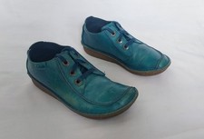 CLARKS FUNNY DREAM TURQUOISE LEATHER LACE UP SHOES UK 5.5D FREE P&P!!