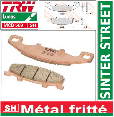 Rear brake pads trw - brake, mcb569sh