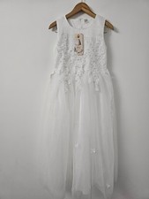 IBTOM Castle White Flower Girl Dress Lace Tulle Long Gown Size 160 BNWT