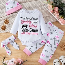4Pcs Newborn Baby Girl Clothes