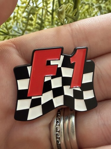 Formula one race flag enamel - one,