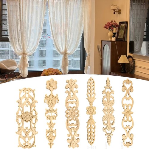 Carved wooden floral - floral, applique