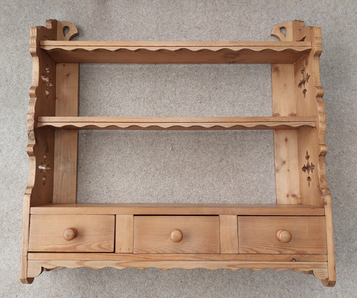 Vintage pine wall - , shelves