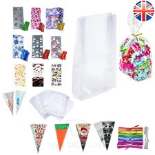 VDL Cellophane Sweet Treats Cello cone bags GUSSET Bag Trading Card HAMPER Clear