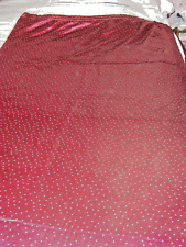 Vintage 1950s pair lined curtains red satin cream spotty pattern Length 84"