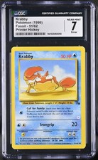 ? CGC 7 NEAR MINT KRABBY ERROR | FOSSIL 51/62 | PRINTER HICKEY ?