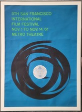 Saul Bass 1961 San Francisco Film Festival Poster - original - 64 years old!