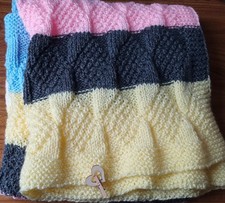Hand Knitted Baby Pram Blanket