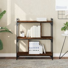 Bookcase 3-Tier Brown Oak