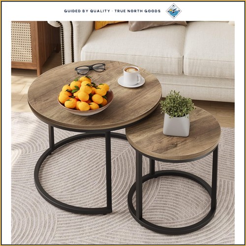 Adjustable round coffee tables - round,