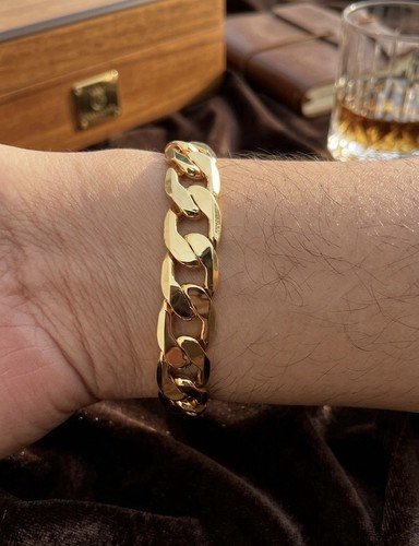 Men 23cm cuban links 24ct - cuban,