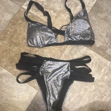 Silver Black Cutout Shiny