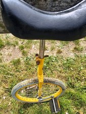 Pashley Yellow Unicycle with Rare Vintage Multicolour BMX Comp III Tyre