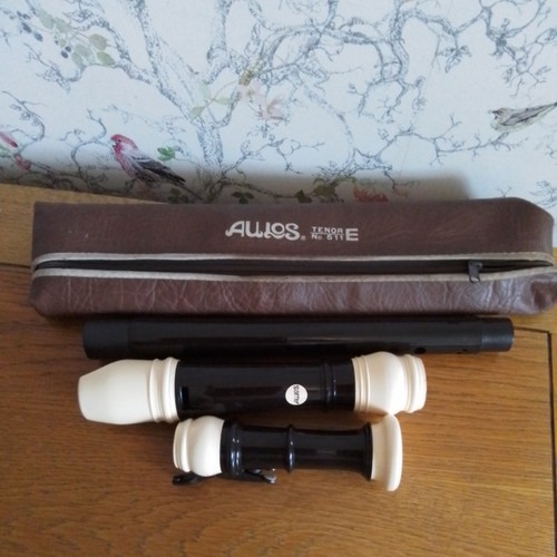 Aulos tenor 511e recorder with - 511e,