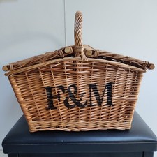 Fortnum & Mason Single Handled Huntsman Wicker Basket 35cm x 50cm x 26cm