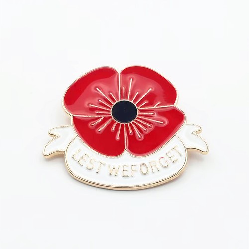 2025 red poppies pin - red,