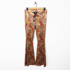 Urban Outfitters Archive Flare Velvet Trousers Size S 8 10 NEW 70s Floral Multi