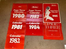 The Sun Page 3 Calendars (1980 - 1986)