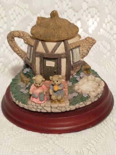Bear village teapot - village, house