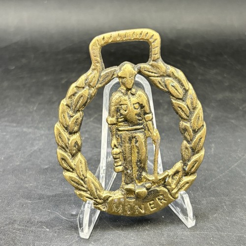 Coal miner horse brass - horse,