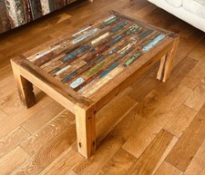 Coffee Table Finger Made From Recycled Old Boat Wood From Indonesia. 