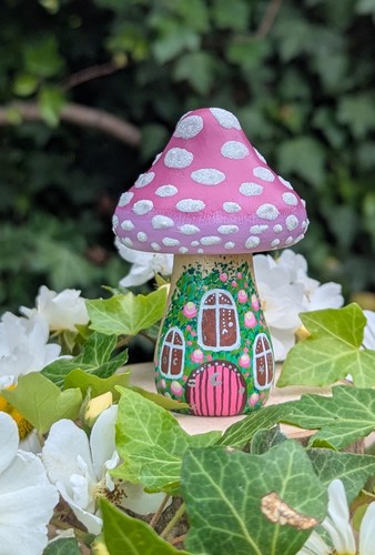 Whimsical mushroom fairy house - fairy,