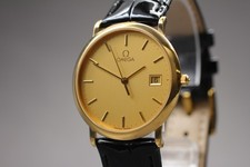 Vintage 1993 OMEGA De Ville Gold Dial Quartz Men's Watch Cal.1430 [Near Mint]