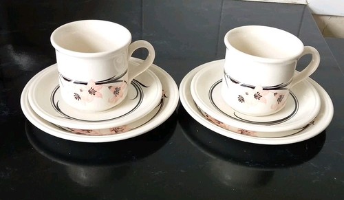 Trio cups saucers tea - &,